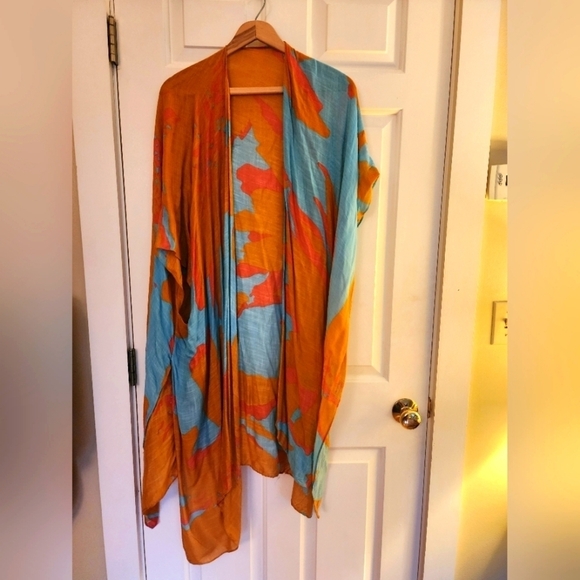 ruggline Other - Tropical print colorful beach kimono one size viscose